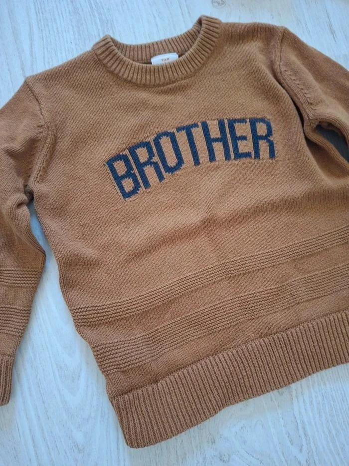 🤎 Trui jongen bruin "Brother" Tape à l'oeil/TAO – 4 jaar 🤎 – photo 3